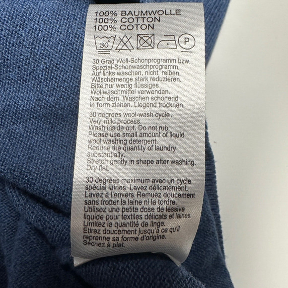 Fynch-Hatton Sweater Men's Size XL Extra-fine Cotton Blue Long Sleeves V Neck - Picture 6 of 10